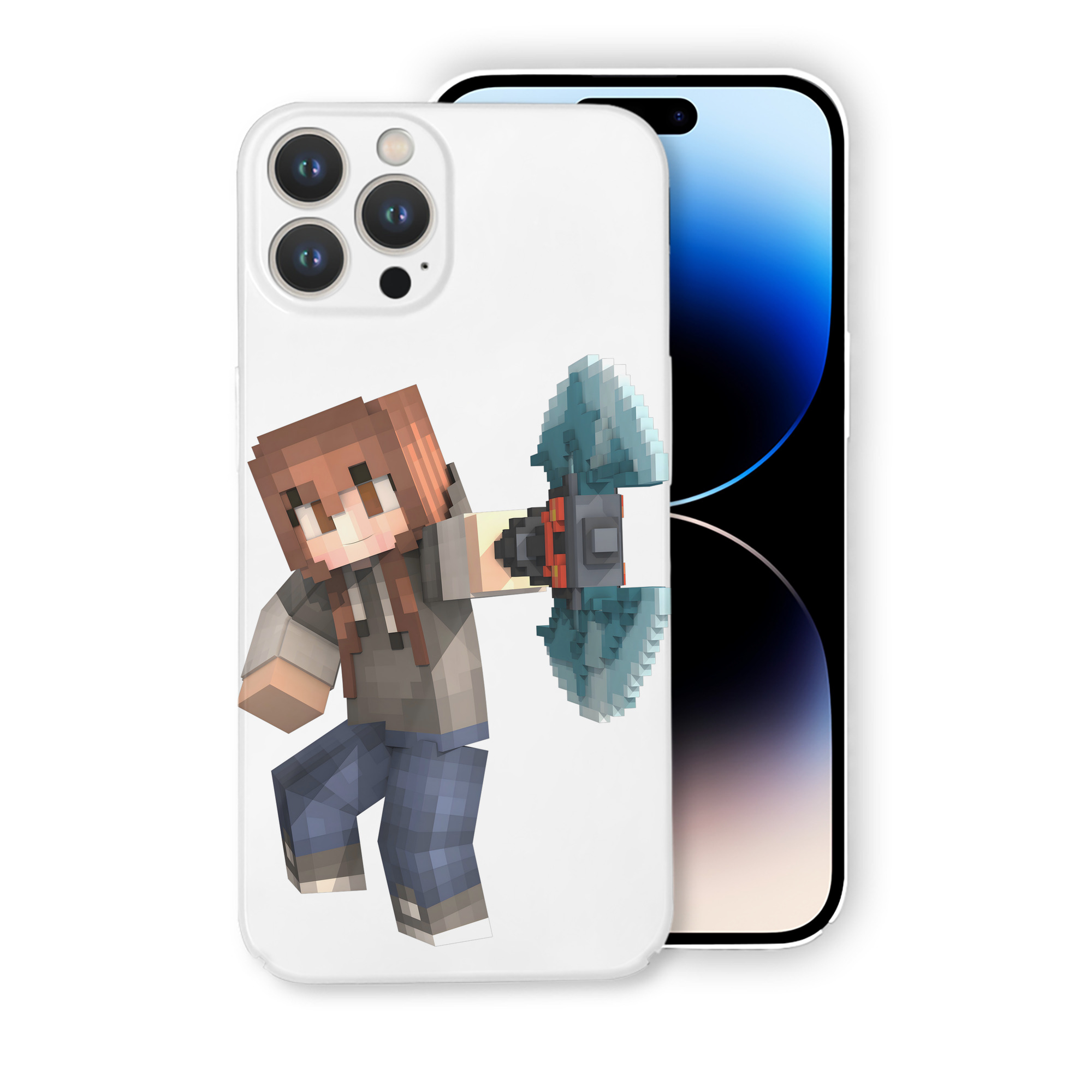 （画像用） マインクラフト ブロックの世界 Minecraft MC Block world 【iPhone 14シリーズ対応】ハードケース